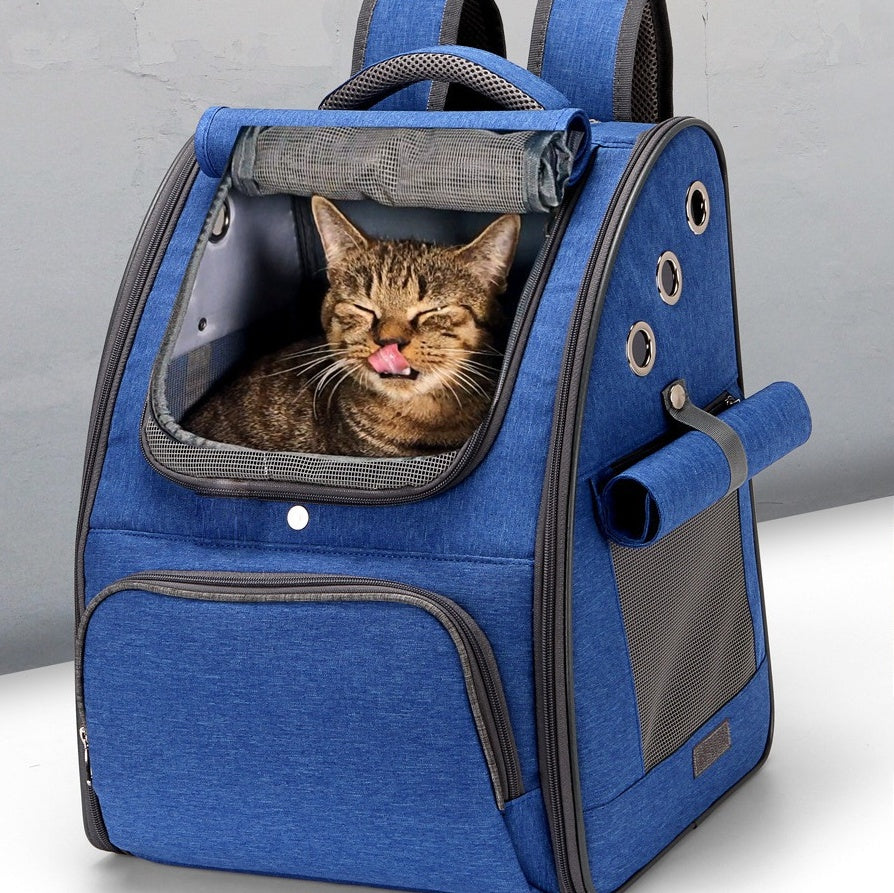 Foldable Breathable Pet Backpack Travel Carrier Bag